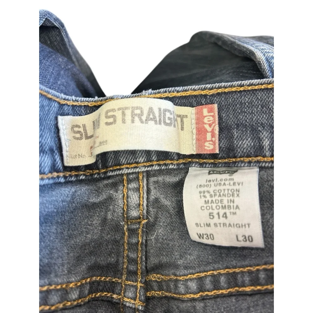 Levi’s 514 Jeans 30x30 Slim‎ Straight Fit Blue Denim Mens Pants Mid Rise Casual